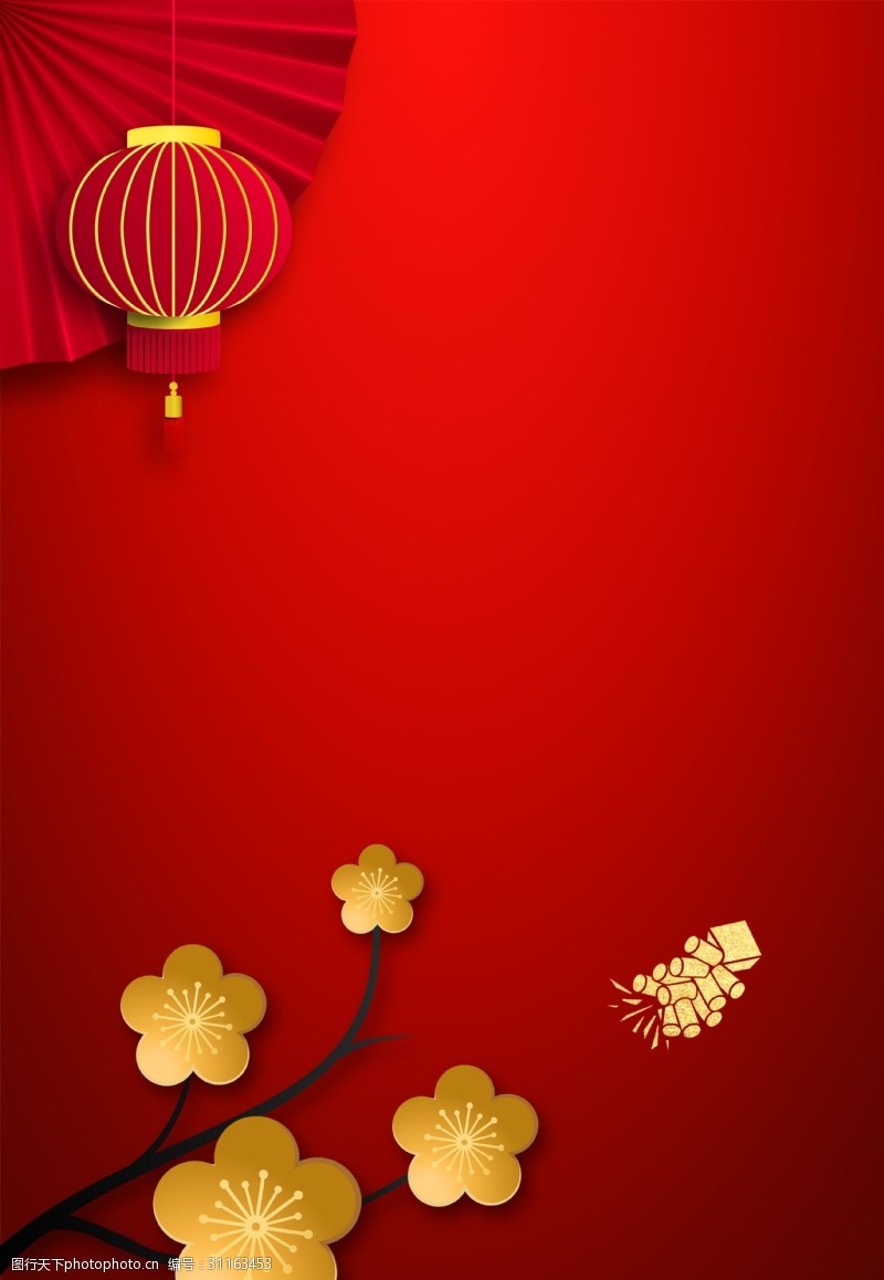 春节年夜饭红色猪年春节背景素材