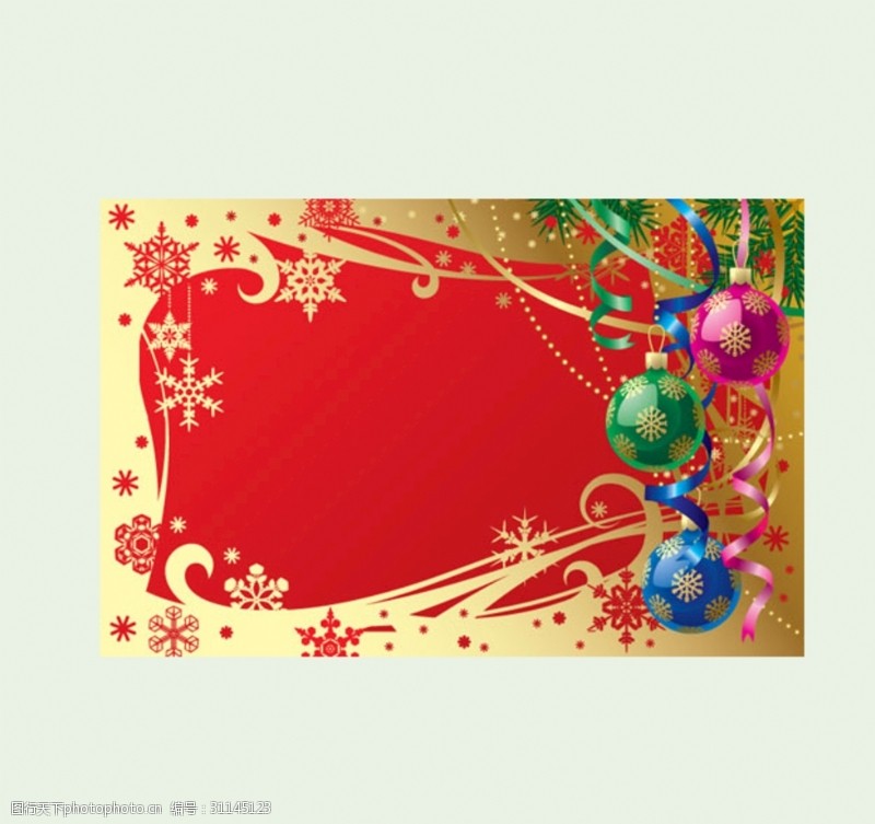 圣诞装饰圣诞铃铛卡片