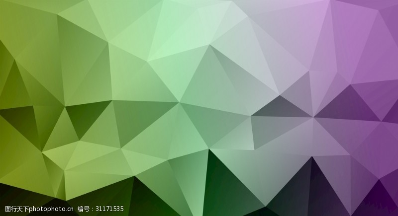 三菱绿紫多边形几何渐变底纹背景