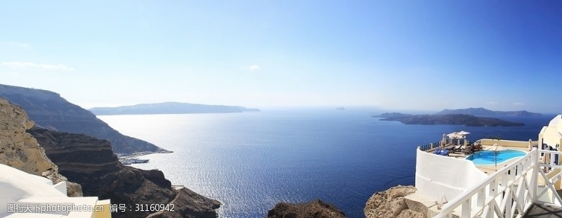 希腊爱情海圣托里尼海岸风景
