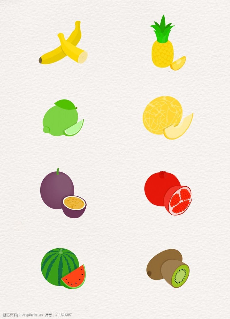 卡通菠萝矢量图卡通手绘水果元素设计