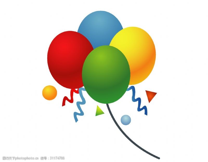 彩色球矢量彩色气球节日元素