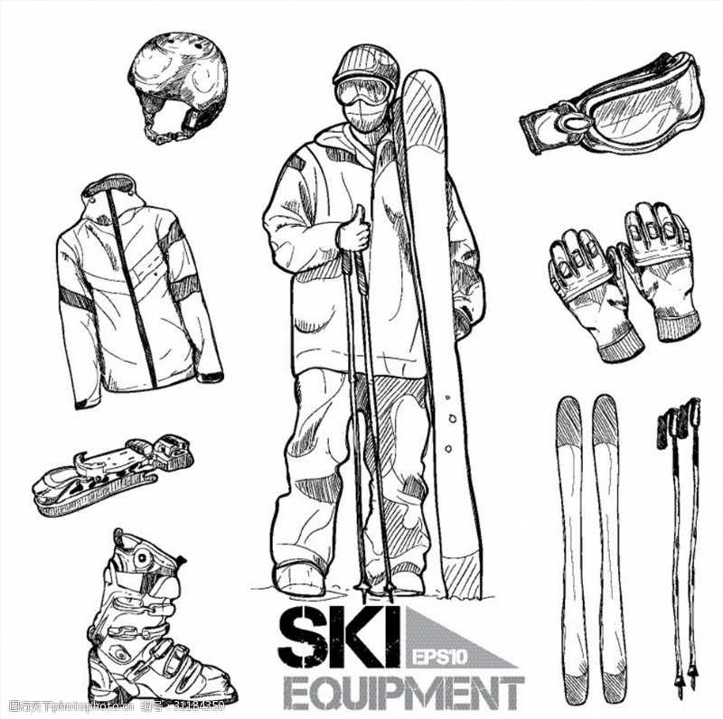 地球运动儿童滑雪运动装备