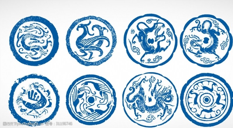 灯笼图标复古中国暗花素材矢量图形图标