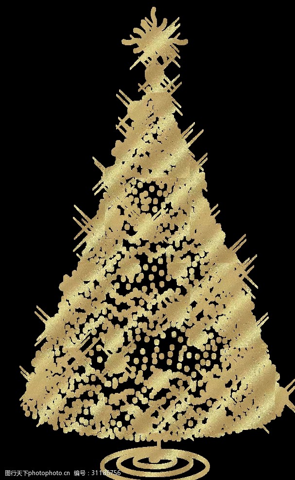 金色铃铛圣诞节圣诞树金色素材