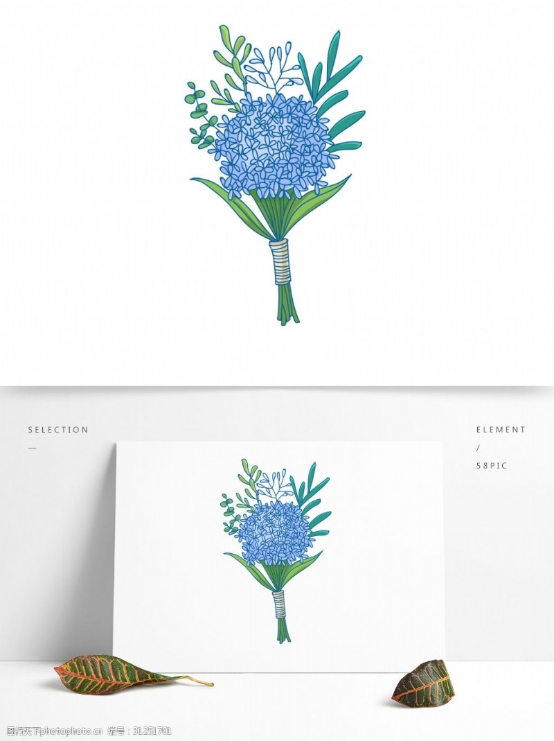 漂亮蓝色植物花束可商用
