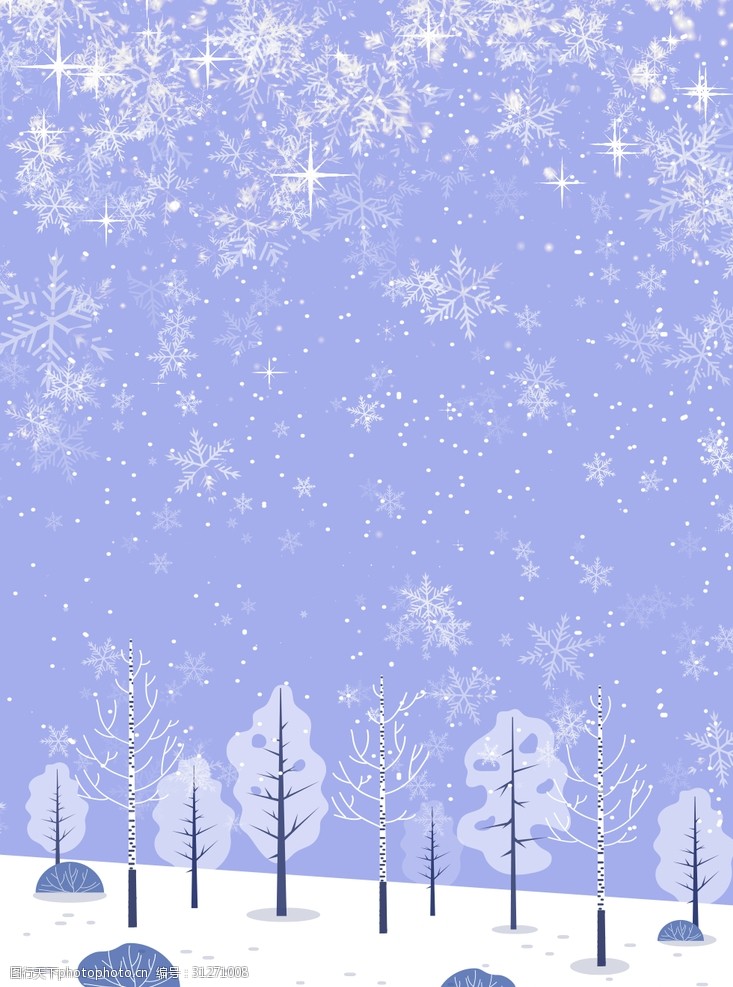 冬装雪景背景