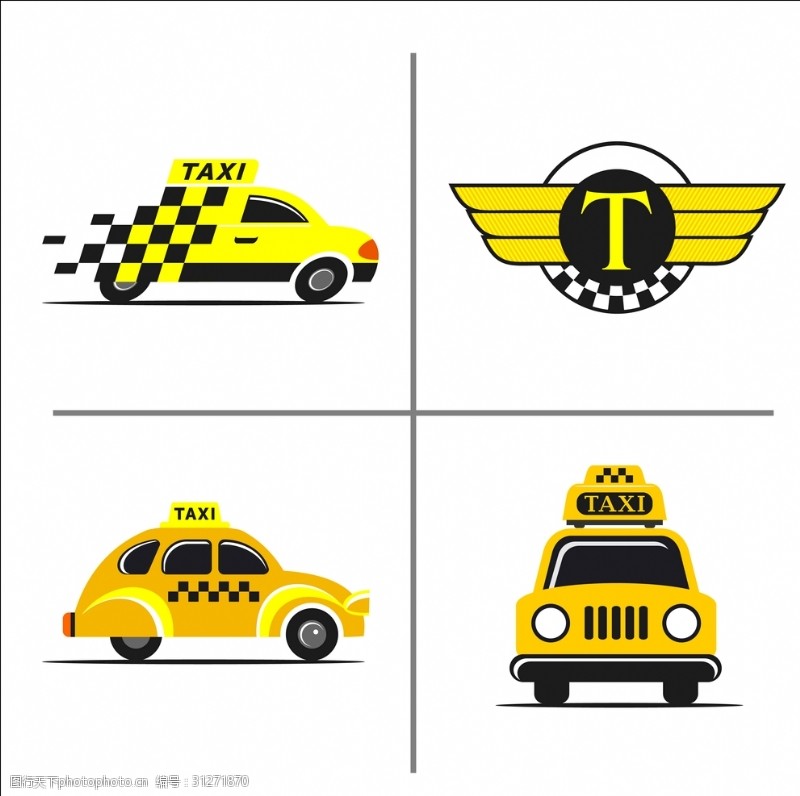 菱形标签出租车图标