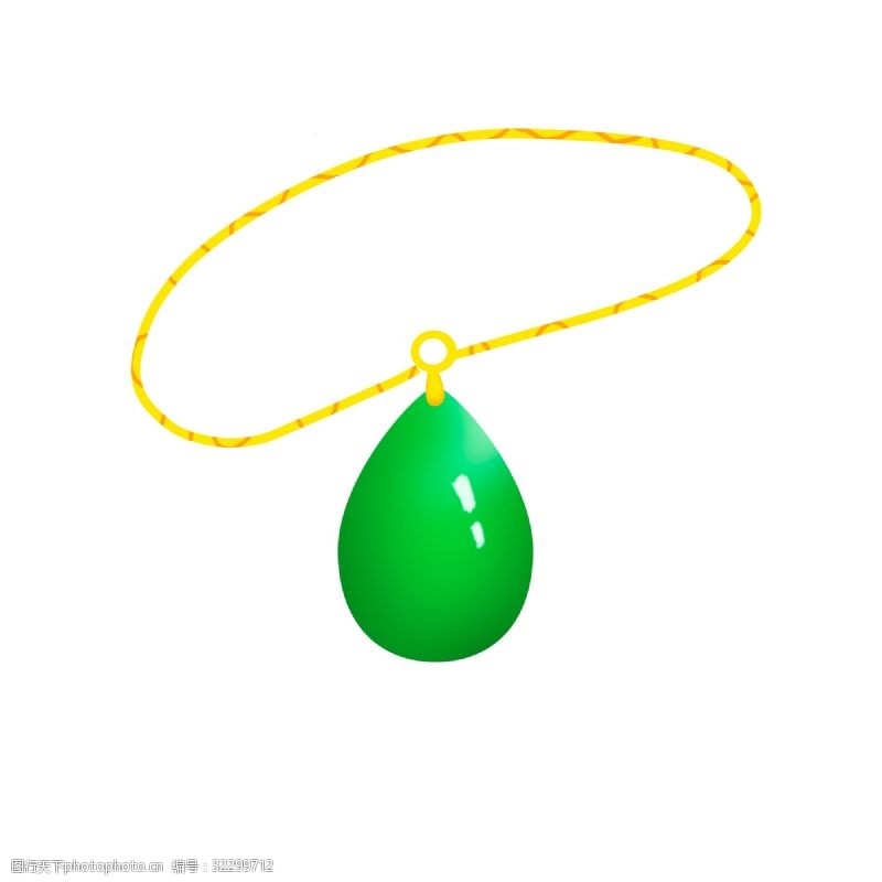 绿宝石吊坠绿色的宝石吊坠插画
