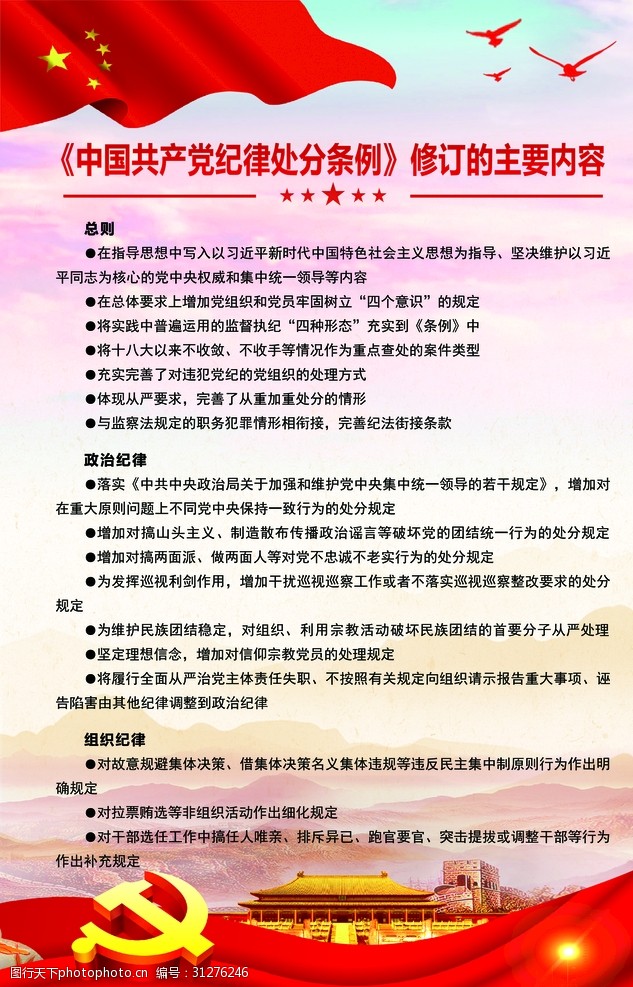 中国共产党纪律处分条例修订内容