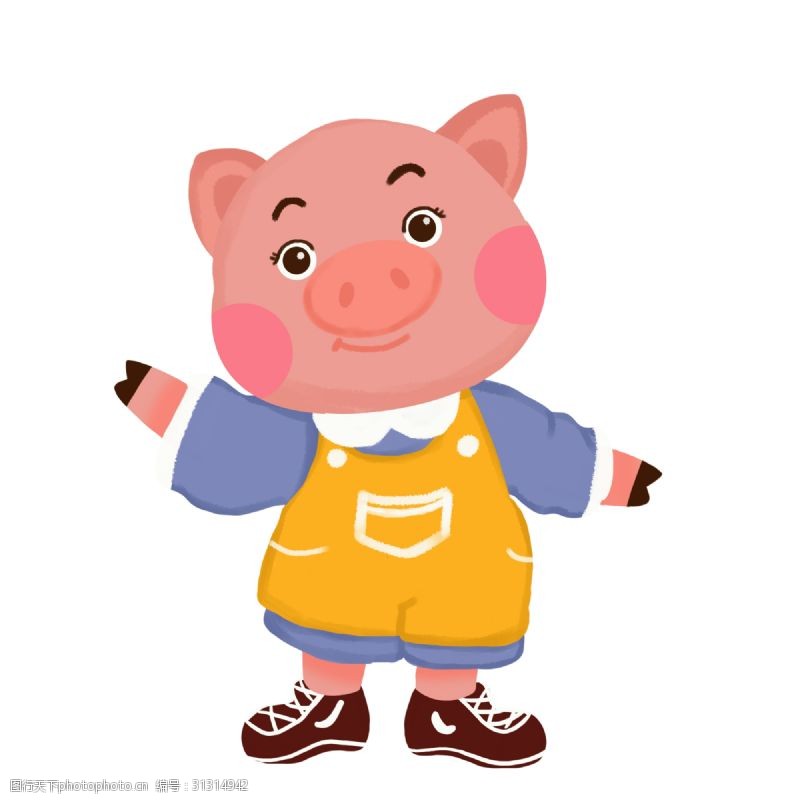 小猪2019宠物拜年猪插画