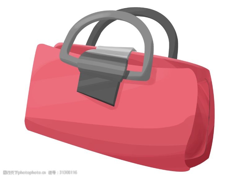 红色手提袋粉红色手提包插画