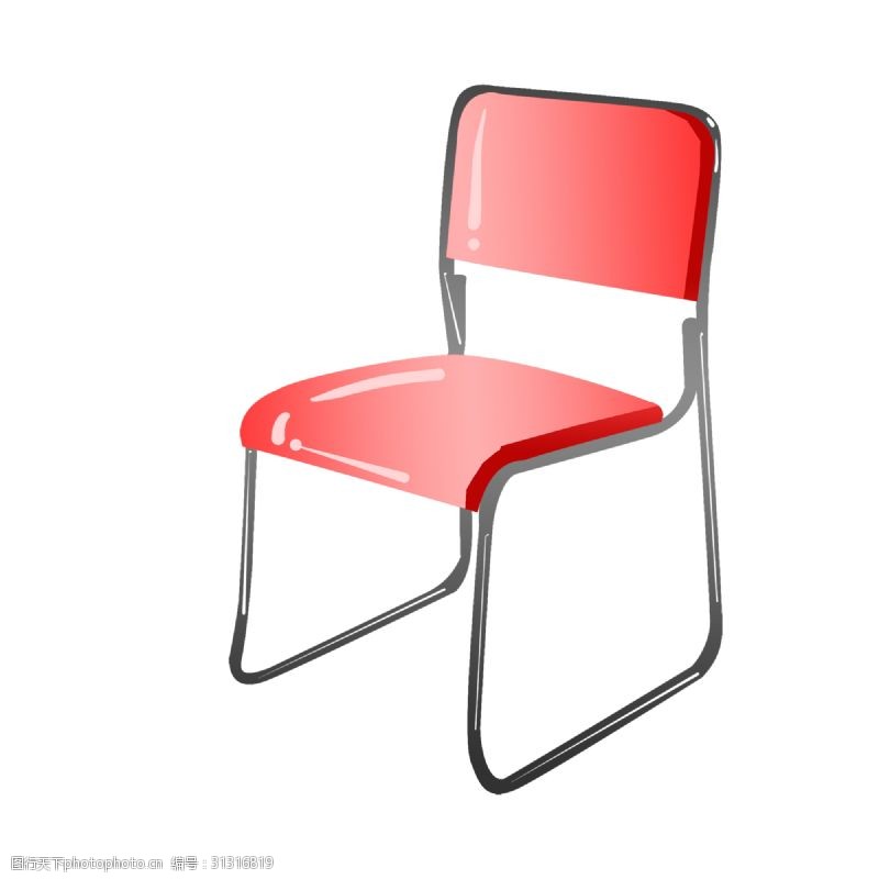 金属的手红色金属椅子插画