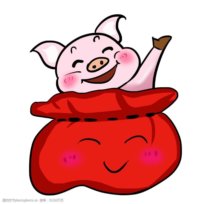 新年小猪福袋插画