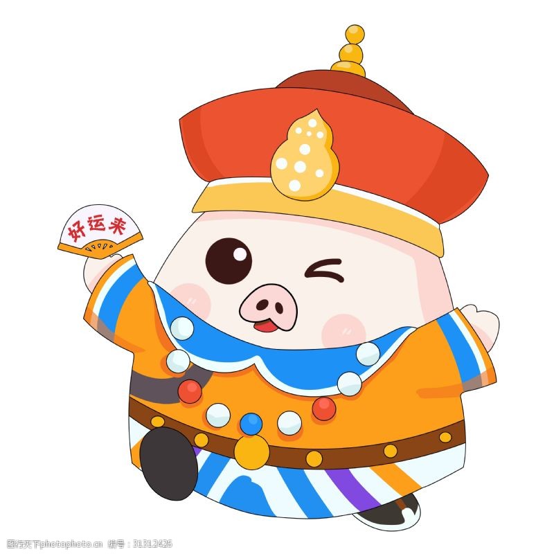 春节装扮猪年好运卡通猪形象