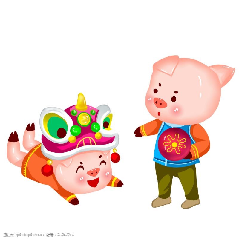小猪猪年卡通春节新年农历2019