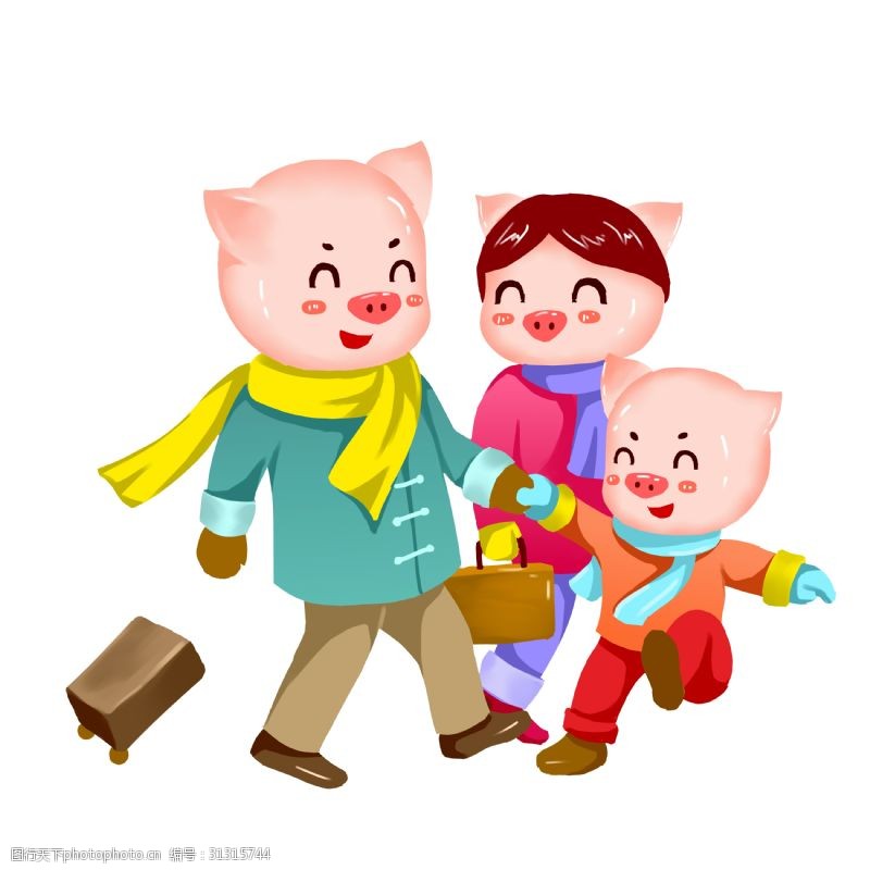 小猪猪年卡通春节新年农历2019