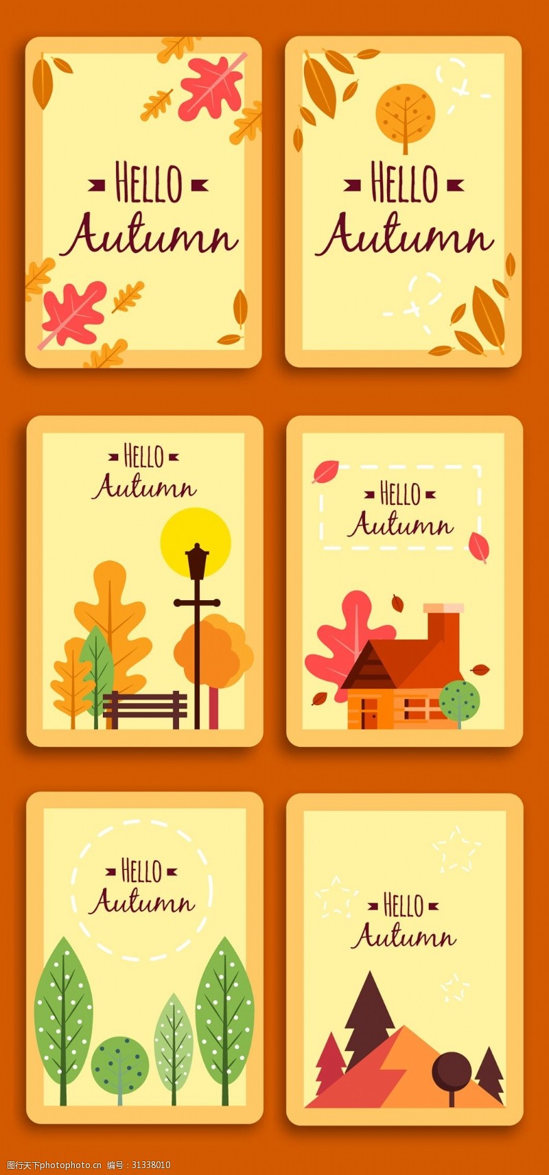 秋天元素橙色秋天设计元素背景模板下载