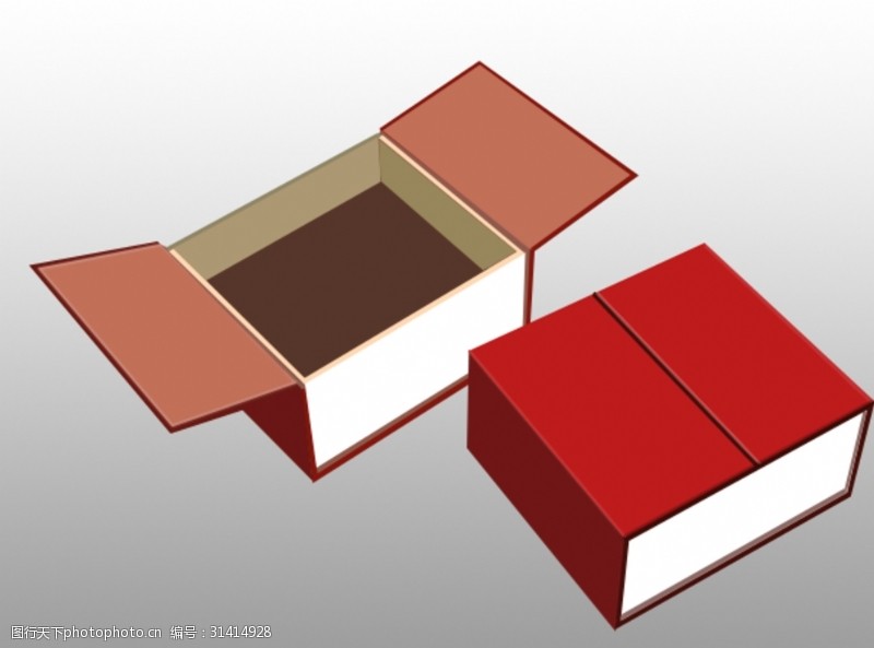 盒型结构对开盒效果图PS版可贴图