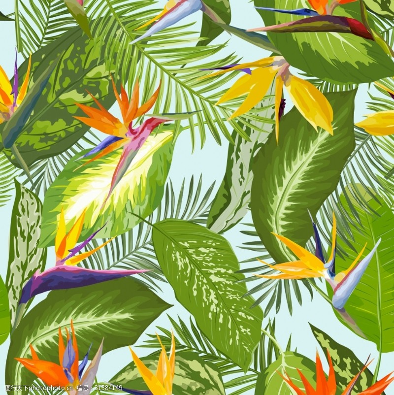 红棕榈热带植物叶子壁纸
