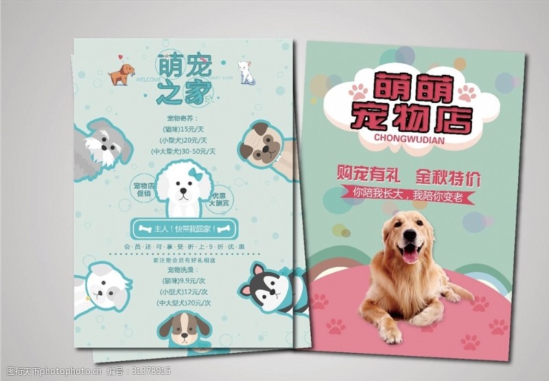 宠物店dm单宣传单模板宠物店宣传彩页