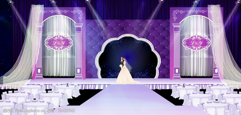布置图紫色婚礼效果图