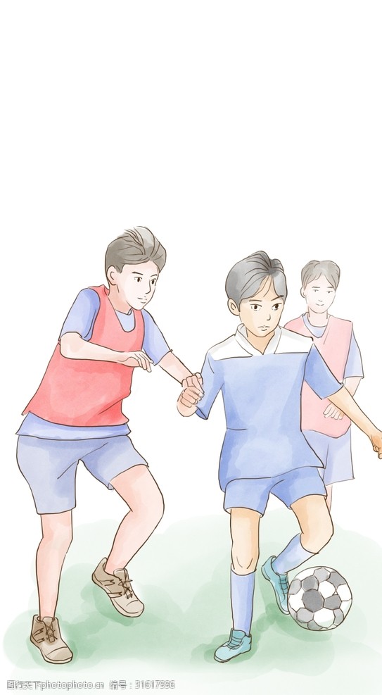 友谊赛青少年踢足球