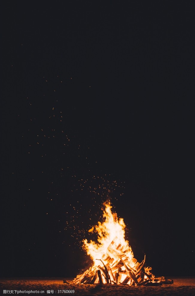 一堆火火灾篝火