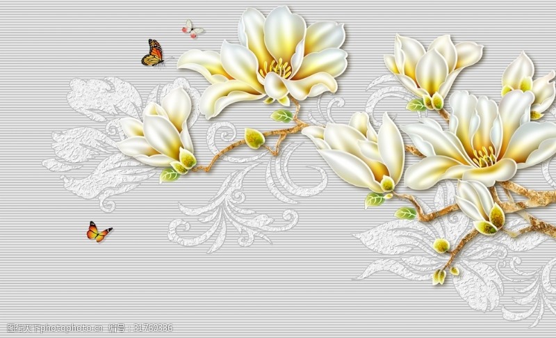 最美牡丹花中式富贵吉祥风水花鸟寓意画