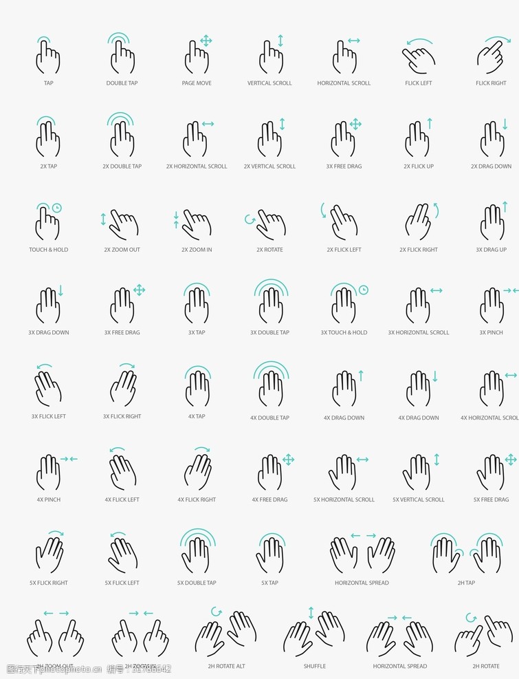 手势造型矢量图各种手势图形