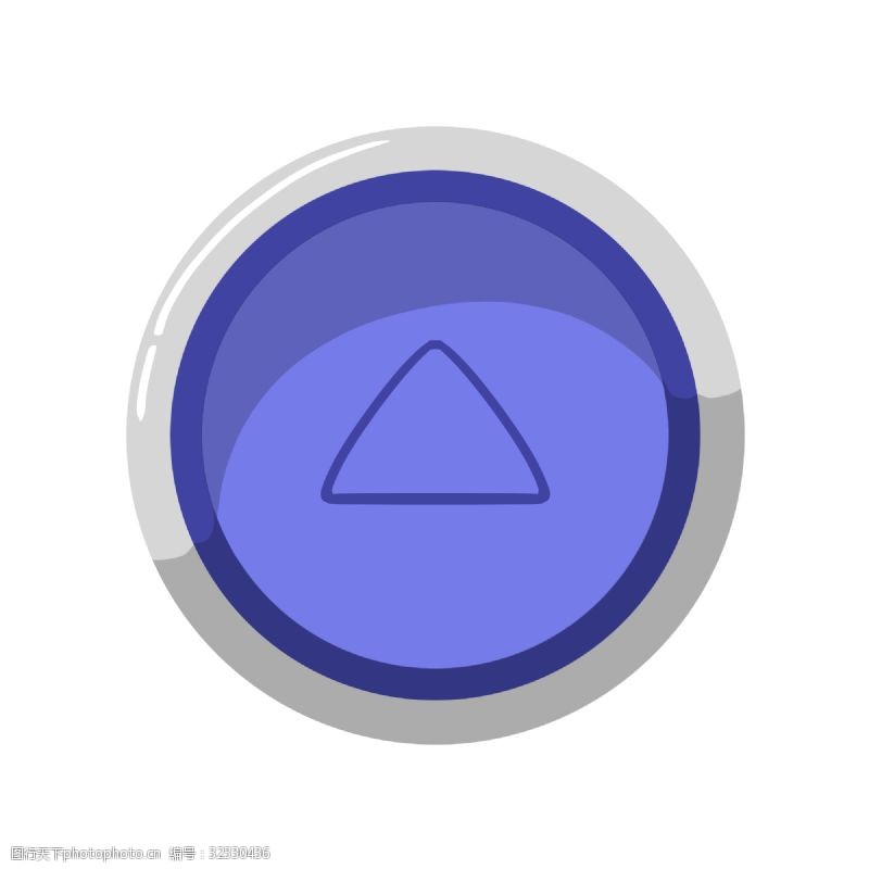 水晶按钮蓝色的向上按钮插画