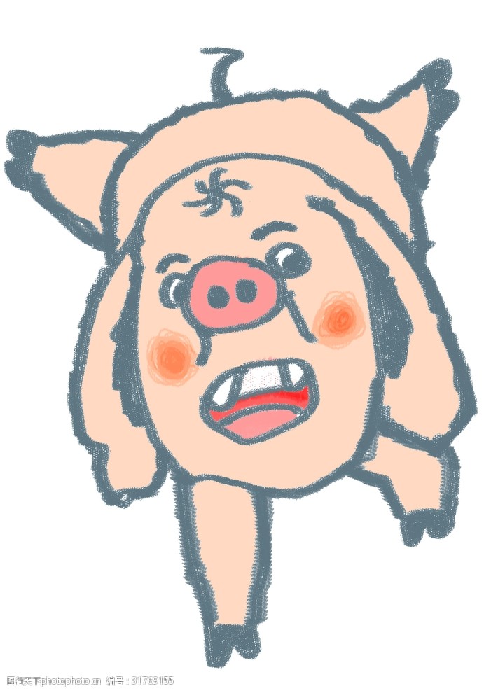 肥猪扁平化猪年插画
