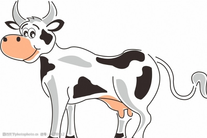卡通母牛奶牛