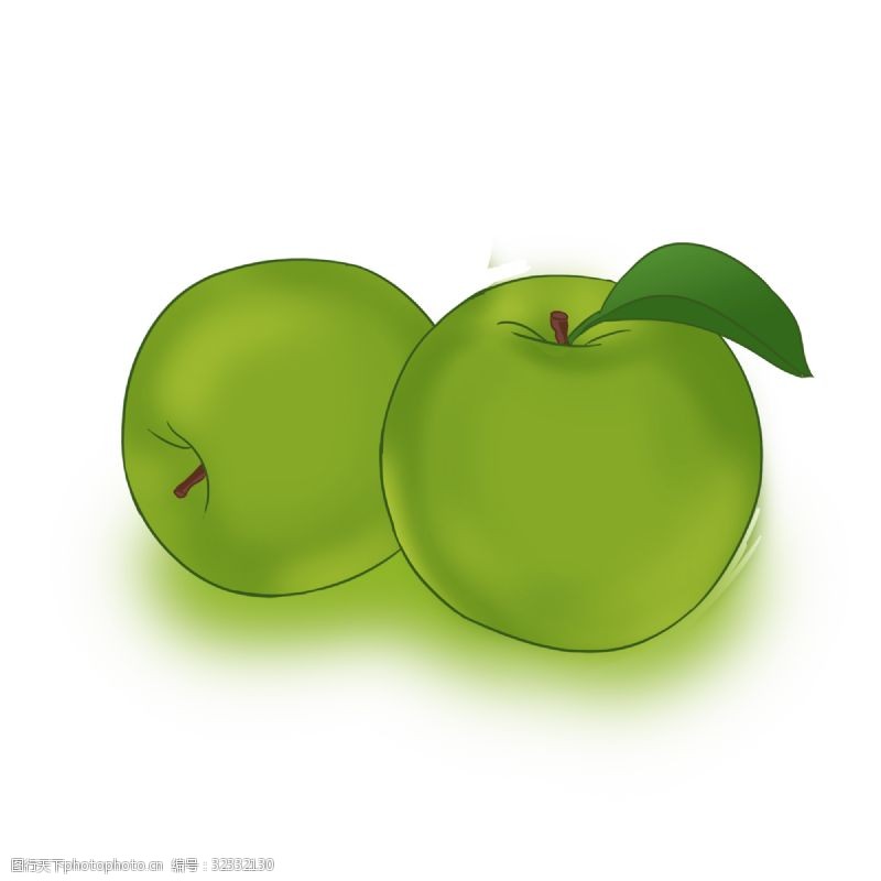 水果之王青色蛇果两个苹果