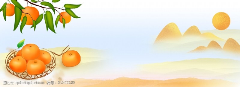 一月水果橘子海报背景