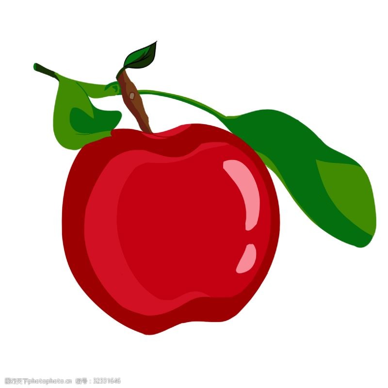 水果之王中国风手绘水果红色苹果