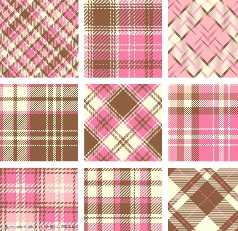 苏格兰粉红色格子布