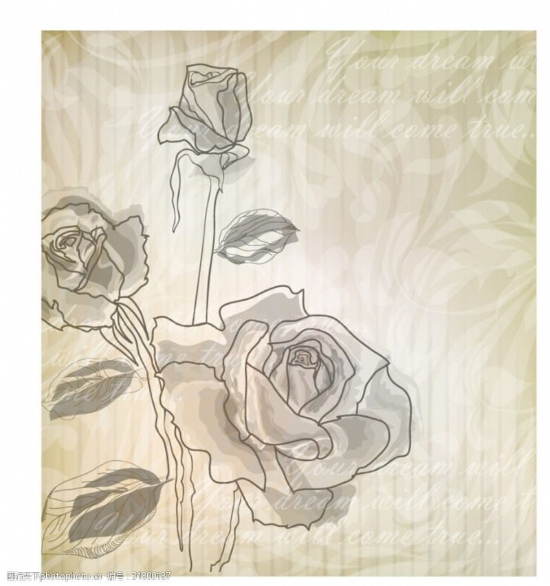 时尚手机手绘玫瑰花