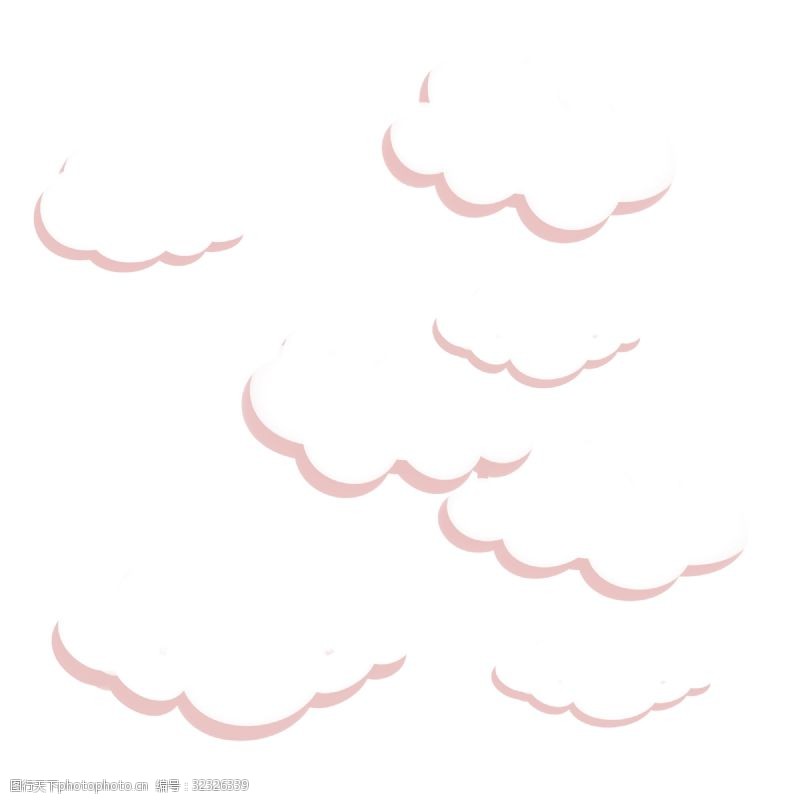 蓝色系列风格天空云朵手绘系列