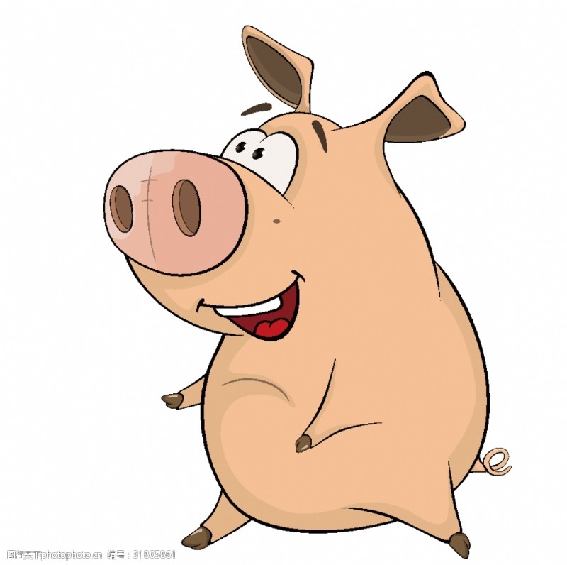 猪宝送福可爱矢量卡通猪