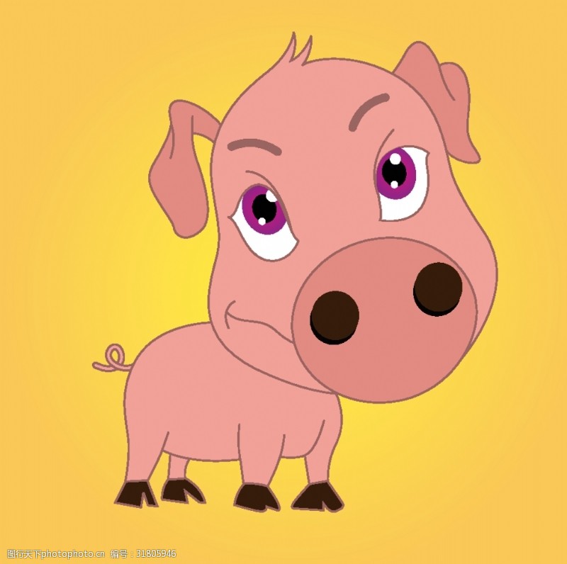 猪宝送福猪年矢量卡通猪