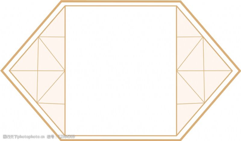 中式画框古风创意六角边框元素下载