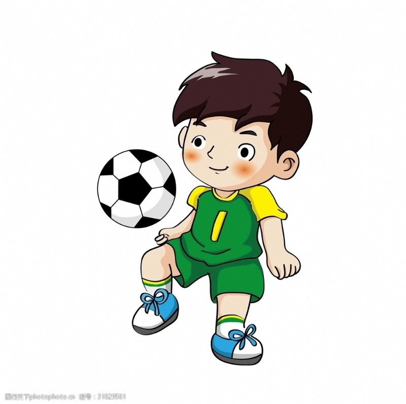 原创踢足球的小男孩