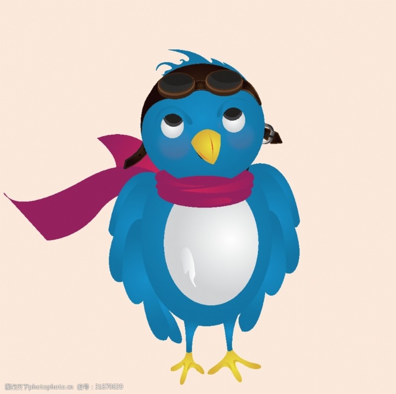 鸟动漫可爱卡通小鸟动物AI文件