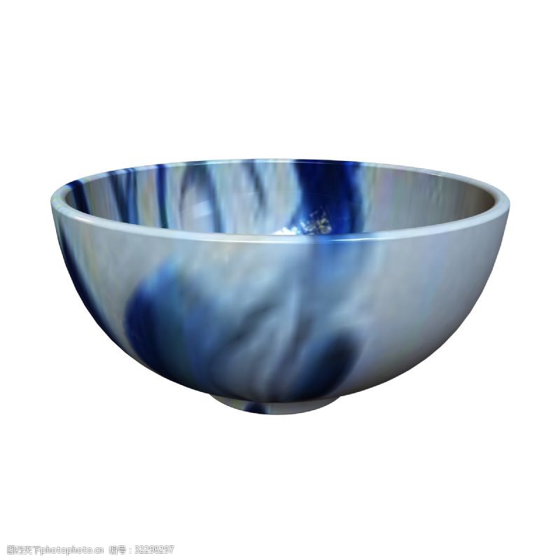 陶瓷碗立体蓝色碗插画配图