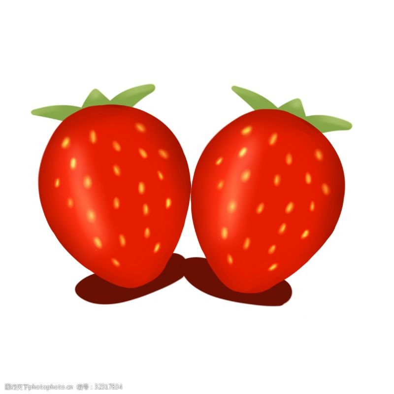 两只手手绘水果草莓系列两只