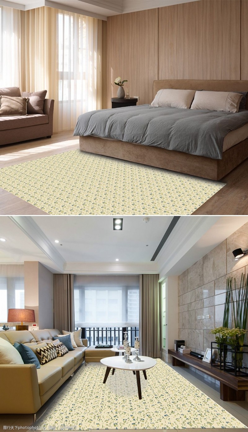高清晰时装2019年小清晰花朵现代简约图案地毯地垫