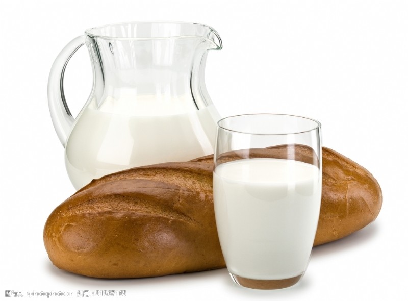 牛奶和面包面包和牛奶