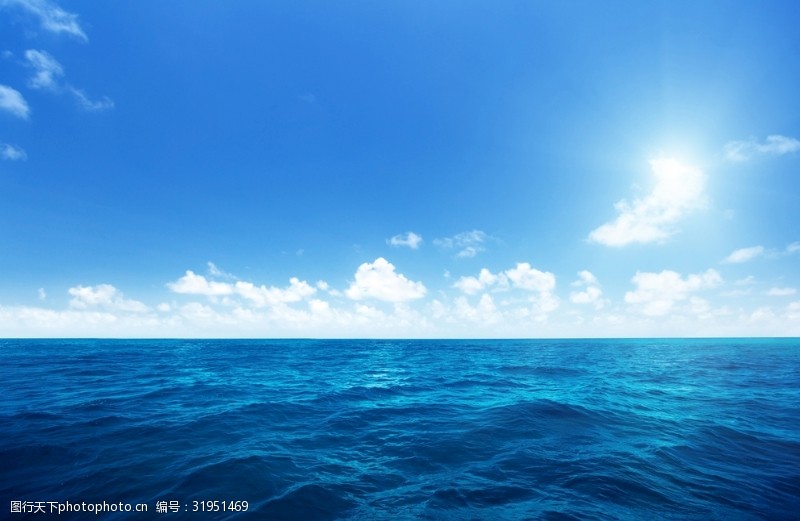 无垠大海广阔无垠的大海蓝天白云自然