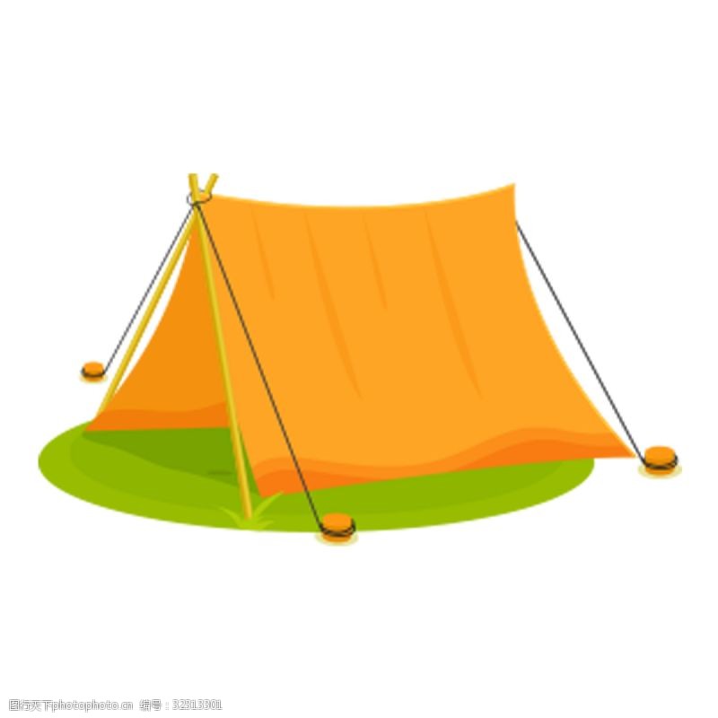 一顶黄色的帐篷免抠图